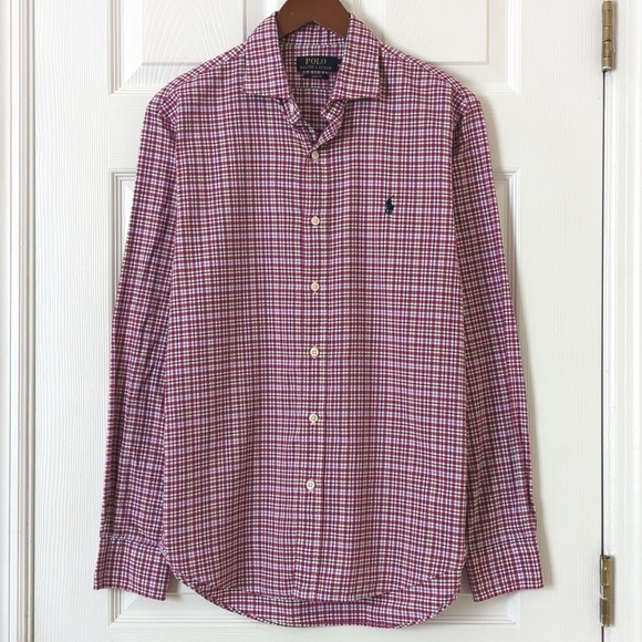Polo Ralph Lauren Other - Polo Ralph Lauren Plaid Slim Fit Long Sleeve Button Down Shirt Hot Pink Medium
